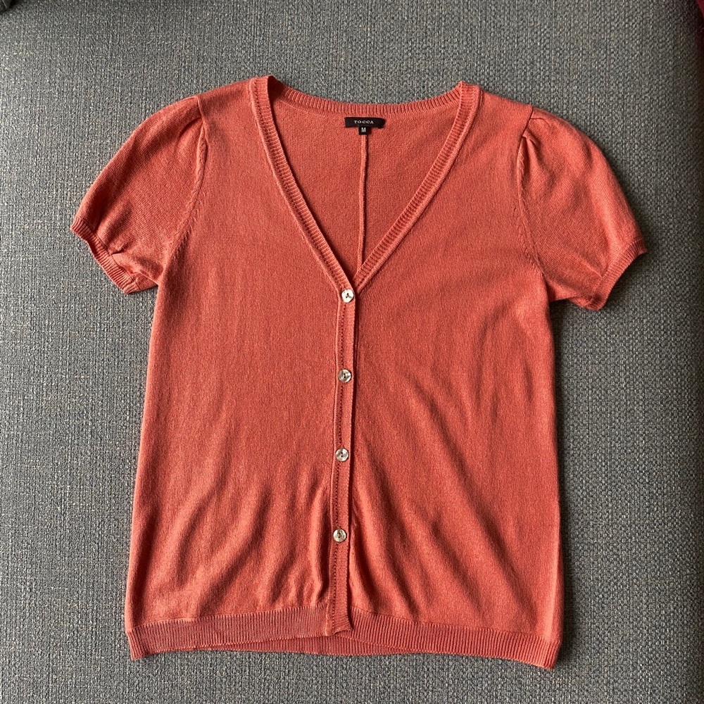TOCCA Silk/Cashmere Short Sleeve Cardigan